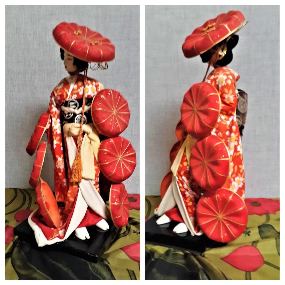 18 Inch Vintage Silk Gisha Doll - Dancing Silk Gisha Estate Find World T…
